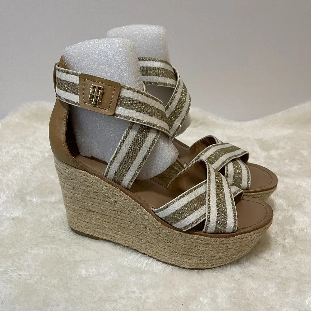 Tommy Hilfiger Espadrille Wedge Sandals - Picture 1 of 7